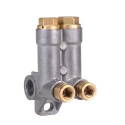 SKF  MonoFlex Nachschmierverteiler 372 - Für Öl - Auslässe: 2 - 2 x 0,20 cm³ - Armatur: Anschlussstück mit CU-Ring für Ø 8 (links und rechts) - Elastomer: NBR - 40 bar