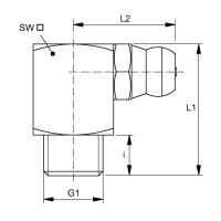 Schmiernippel 90° - M6x1 keg AG - Stahl - Länge: 18,0 mm