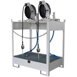 Samoa 40605 Frischöl-Insel - 2 x Automatik-Schlauchaufroller offen - 30 l/min - 2 x Handdurchlaufzähler