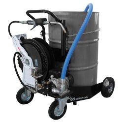 Samoa 40786 Mobile Öl Elektropumpe - 230 Volt - 25 bar - für 200 Liter - Schlauchaufroller - Schlauch und Zapfpistole