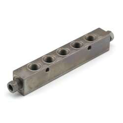 BEKA MAX Verteilerleiste - Stahl - Anzahl der Auslässe: 5 - Eingang: Ø 6 mm - Ausgang: M10x1 IG