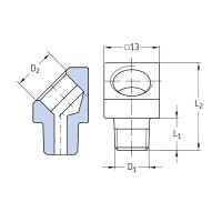 Lincoln Winkelstück 45° - M10x1 keg (d) auf M8x1 (d1) - 20 mm - Stahl verzinkt
