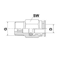 Einschraubverschraubung gerade - 1/4 - 28 UNF auf Ø 6 mm - steckbar - Messing
