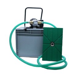Flachsaugset Kompakt - 230V - 60 l/min - Eurobehälter - Unistar - Tragegestell - mit Trockenlaufschutz