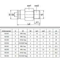 Einschraubverschraubung gerade - 1/8 NPT auf Ø 4 mm - steckbar - Messing