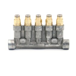 SKF MonoFlex Einleitungsverteiler 345 - Fließfett - 5 Auslässe - 0,06 / 0,06 / 0,06 / 0,06 / 0,06 cm³ - SKF Steckverbinder - Ohne Armatur, für lötlose Rohrverschraubung - Ø 6 mm