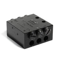 Lincoln Schmierstoffverteiler SSV 6 - 6 Auslässe - Stahl, schwarz verzinkt - G 1/8" BSPP - Grundausführung