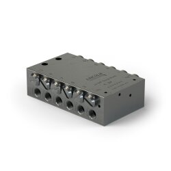 Lincoln Schmierstoffverteiler SSV 12 - 0,2 cm³ pro Zyklus und Auslass - 350 bar - Einlass: G1/8 - Auslass: M10x1 - aus schwarz-chromatiertem Stahl