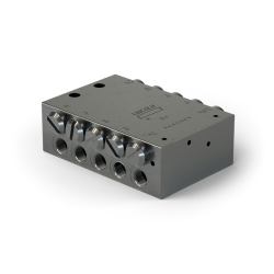 Lincoln Schmierstoffverteiler SSV-N 10 - 10 Auslässe - Stahl, schwarz verzinkt - G 1/8" BSPP - Mit Näherungsschalter zur elektrischen Überwachung
