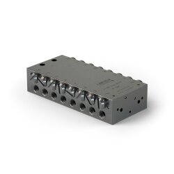 Lincoln Progressivverteiler SSV 16 - max. 0,2 cm³ pro Hub/Auslass - 20 bis 350 bar - Auslässe: 16 - Einlass: G1/8 - Auslass: M10x1 - Material Edelstahl V2A (1.4305)