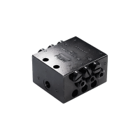 Lincoln Progressivverteiler SSVD 6 - max. 1,8 cm³ pro Hub/Auslass - 20 bis 350 bar - Auslässe: 6 - Einlass: G1/8 - Auslass: M10x1 - Material schwarz-chromatierter Stahl