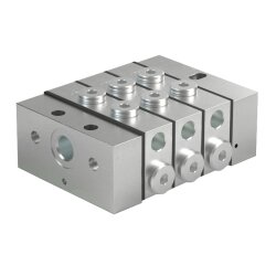 SKF Scheibenverteiler VPM - Öl und Fett - Einlass M14x1,5 - Auslass M10x1 - Stahl