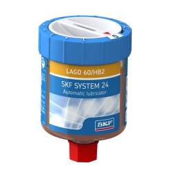 SKF Einpunkt-Schmierstoffgeber LAGD 60/HB2 - gasbetätigt - automatisch - System 24 - mit LGHB 2 Fett - 60 ml