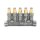 SKF MonoFlex Einleitungsverteiler 345 - Fließfett - 5 Auslässe - 0,03 / 0,03 / 0,03 / 0,03 / 0,03 cm³ - SKF Steckverbinder - Anschlussstück gerade mit SKF Steckverbinder - Ø 8 mm / Verschlussschraube mit CU-Ring