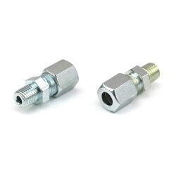 Einschraubverschraubung gerade - M6 x 1 keg auf Ø 6 mm - Stahl - Chrom VI frei - galvanisiert