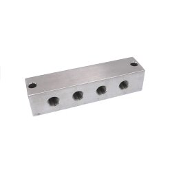 4er Nippelblock - M10 x 1 Gewinde - 106 mm - 4 Anschlüsse - Edelstahl V4A 1.4401