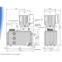 Delimon Zahnradpumpenaggregat ADM03A02A06 - 0,12 l/min - 400/460 Volt - 4 Liter Kunststoff Beh&auml;lter