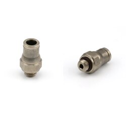 Delimon Gerade Steckverschraubung - Für Rohr Ø 6 mm - M6x1 - Messing vernickelt