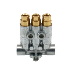 Delimon Kolbenverteiler 353 - für Öl und Fliessfett - 3 Auslässe - M8x1 Gewinde - 0.20 / 0.40 / 0.60 ccm pro Hub