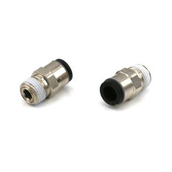 Delimon Gerade Steckverschraubung - Für Rohr Ø 6 mm - 1/8 NPT - Messing vernickelt