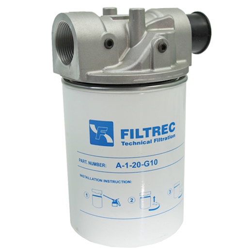 Wasserabscheider Filter Diesel + Benzin 70 l/min 30 my, Filterkopf 1 Zoll  IG, Set